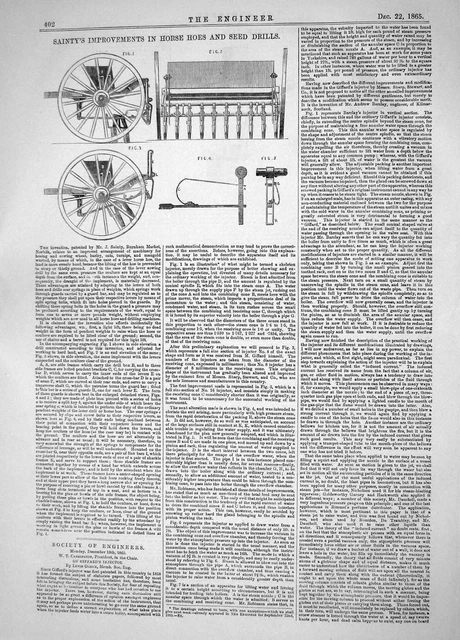 Old 1865 Sainty Burnham Improvemants Horse Hoes Seed Drills Machinery Victorian