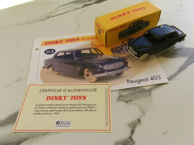 Dinky Toys Atlas Peugeot 403 Noire 1/43 (version Sans Glace) - Boîte D'origine