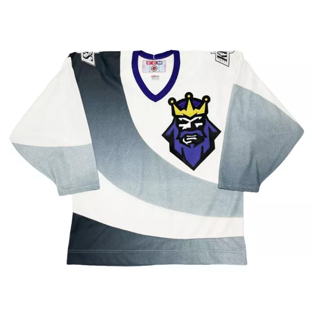 Vintage 90s CCM Los Angeles Kings Luc Robitaille Hockey Jersey Shield Size XL