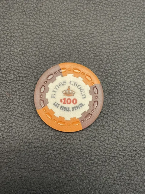 Kings Crown $100 Casino Chip Rare Fabulous Condition