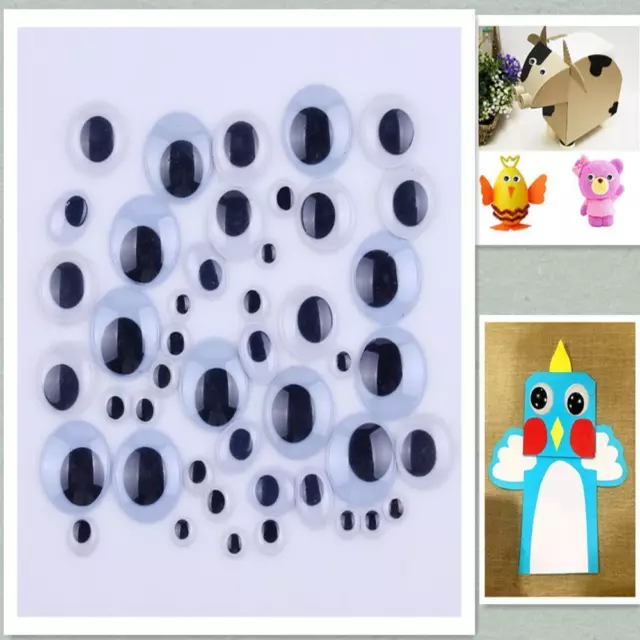 Plastic Self-adhesive Wobbly Googly Wiggle Eyes for DIY Craft Scrapbooking