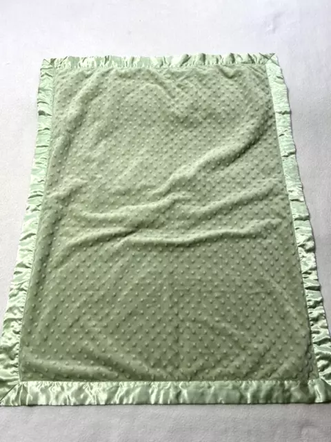 Bright Future Sage Green Raised Bump Dot Baby Blanket Satin Binding 2