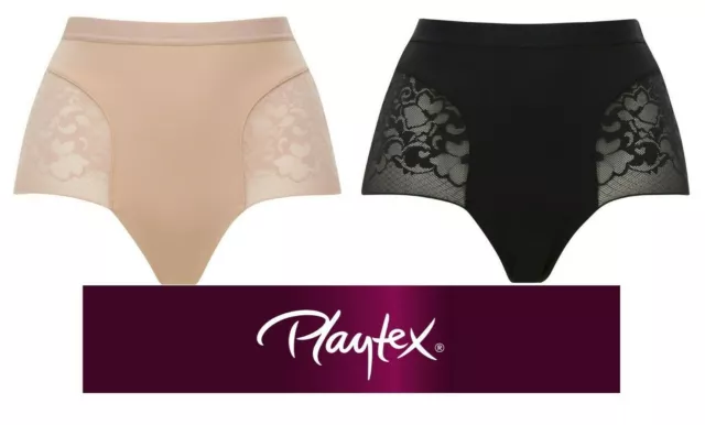 Playtex Guaina Slip Snellente Modellante Microfibra Maxi Brief AP066G Nero Nudo