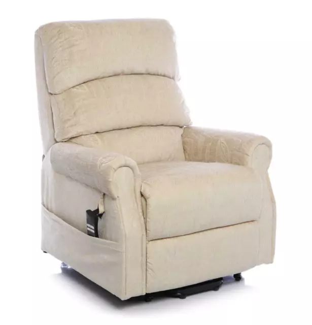 The Augusta - Dual Motor Riser Recliner Mobility Chair in Soft Fabric - Cream
