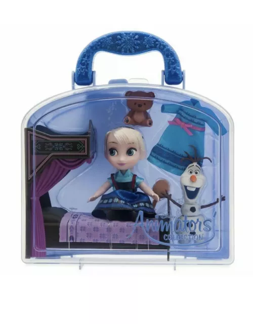 2020 RARE Disney Store Elsa Mini Doll Playset Disney Animators Collection Frozen