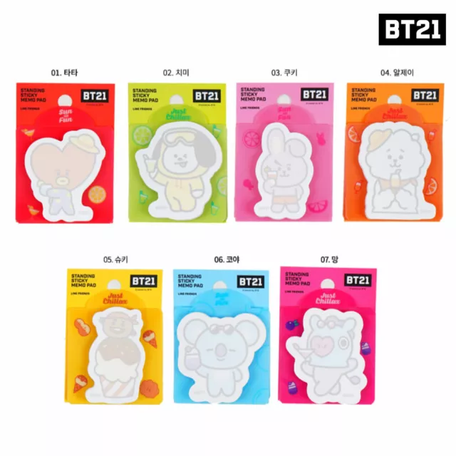 BTS BT21 Official Authentic Goods Standing Sticky Memo Pad Ver2 7SET by Kumhong