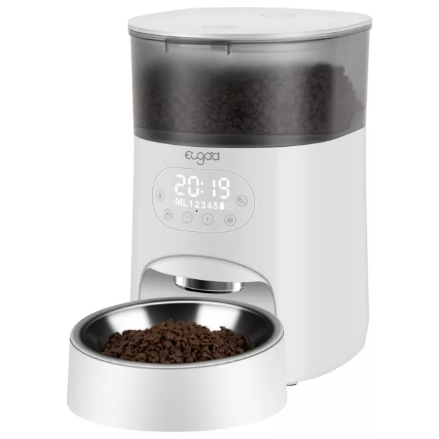 EUGAD 4L 2kg Futterautomat Smart Futterspender Hund Katze mit 10s Voice Recorder
