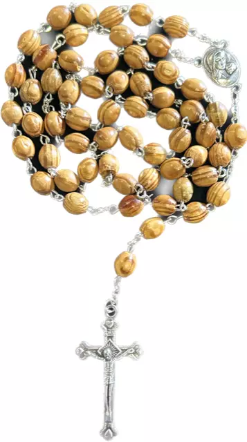 NEW Wooden Rosary Beads Necklace in Gift Box