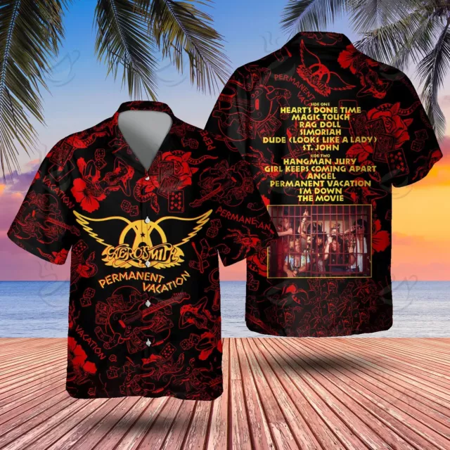 Great Band Aerosmith Permanent Vacation Hawaiian Shirt, S-5XL Size, Music Lovers