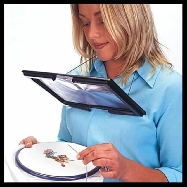 KAV Hands Free Magnifying Glass with LED Light, Neck Cord for Reading, Sewing