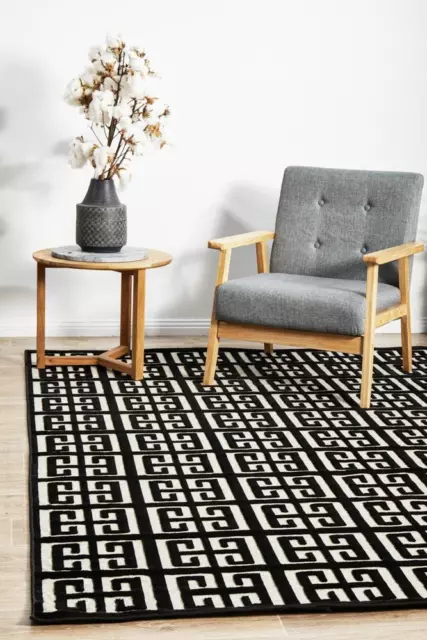 YORK BRENDA Floor Area Carpeted Rug Modern Rectangle Black & Natural 230X160CM