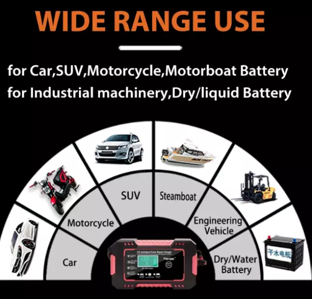 Chargeur de Batterie de voiture à Écran Numérique, Réparation, Recharges, 12V 3