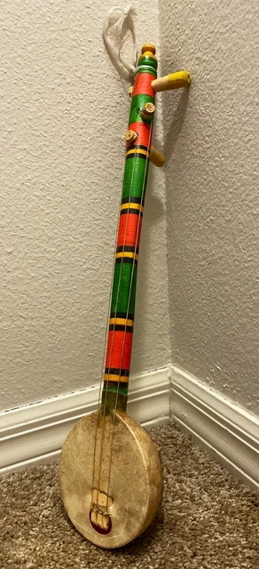Handmade solid wood strings Hurdy Gurdy soul music Guembri bass Gnawa instrument