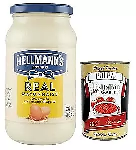 Hellmann's Real Maionese,Mayonnaise In Glas-Verpackung,432ml+Italian Polpa 400g