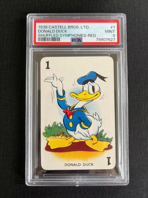 PSA 9 Castell Bros. Donald Duck Shuffled Symphonies Game Red Walt Disney 1938