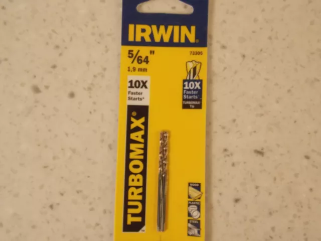 Irwin 73305 5/64" Turbomax High Speed Drill Bit Dual pack