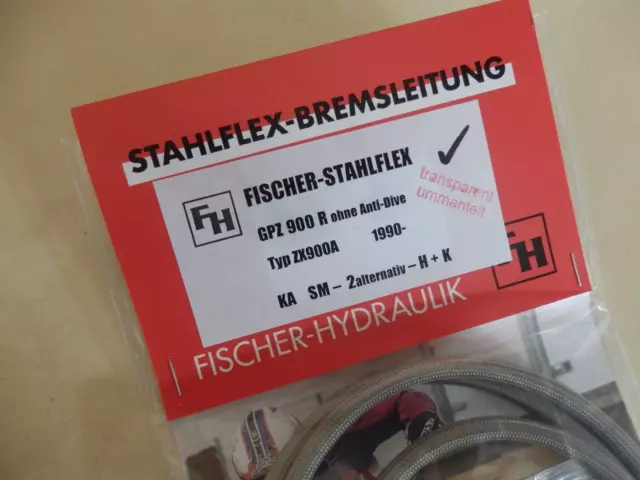 GPZ 900 R ZX900A ´90- STAHLFLEX vorne & hinten & Kupplung UMMANTELT  brake hose 2
