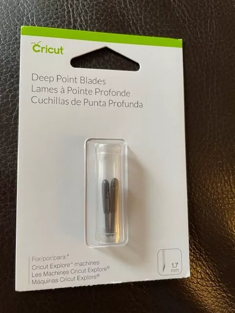 NUEVAS cuchillas de repuesto de punto profundo Cricut - 2 piezas negras 2003535 SELLADAS
