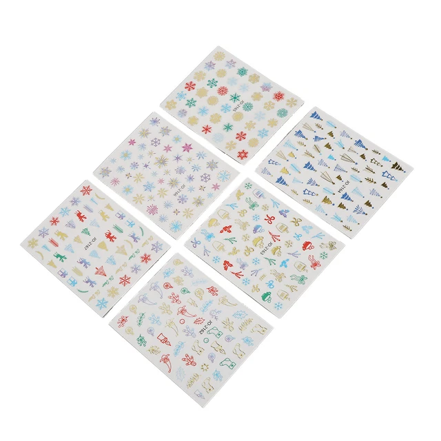 Christmas Nail Stickers Waterproof Self Adhesive Decorative 3D Nail Art Deca Esp