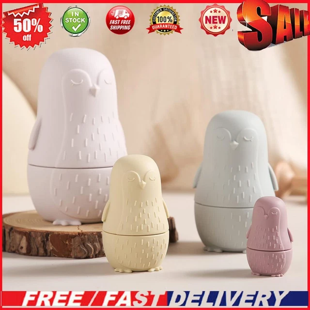 Color Size Matching Toys Gifts Montessori Toy for Boys Girls(Beige Penguin)