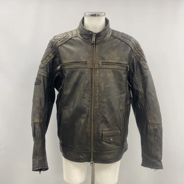 Harley Davidson Motorcycle Jacket Size XL Leather Men's Black Bronze 512395