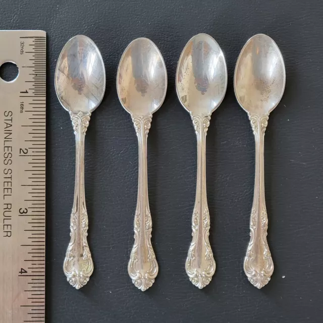 4x Birks Laurentian Sterling Silver Demitasse Spoon 4 1/4" Flatware Cutlery