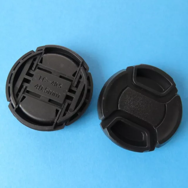 2 X 40.5mm Centre Pinch Front Lens Cap Universal Snap-on for Nikon Canon Lenses