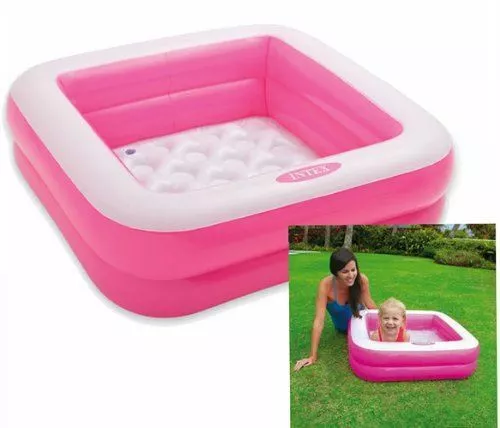 Intex Inflatable Paddling Pool Play Box Pink Pool Crystal Kids Swimming Garden