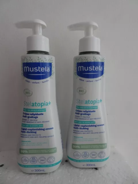 Lot 2 STELATOPIA+ MUSTELA Crème relipidante anti-grattage , peaux sèches