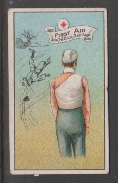 CIGARETTE CARDS Phillips 1914 First Aid series - #11 Scalp & Back Bandage