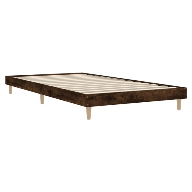 SMOKED OAK BED Frame 90x190cm, Engineered & Eucalyptus Wood, Plywood