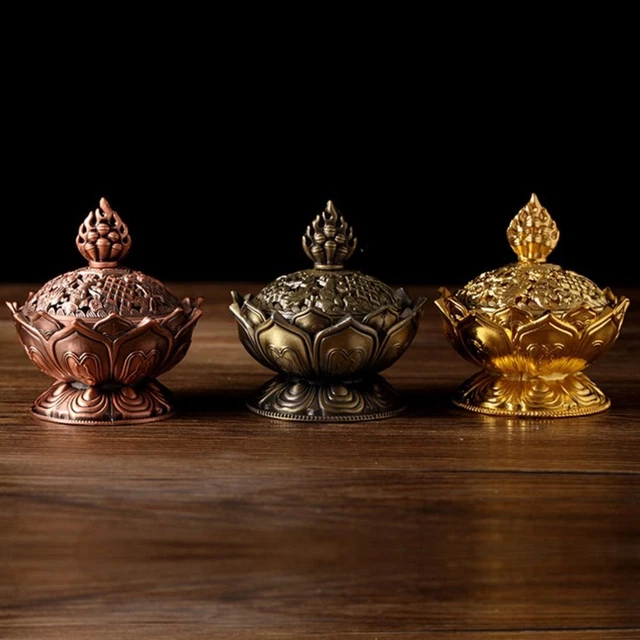 Ash Catcher Incense Holder Burner Buddhist Lotus Flower Incense Mini Censer