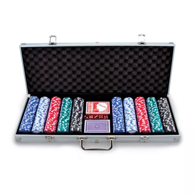 Party Central 500 Chips Poker Game Set With Deluxe Case Game Night Fun