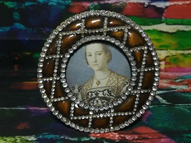 ANT Victorian Gilt Brass Ornate Picture Frame Very Fancy Diamond - 2.5 Picture