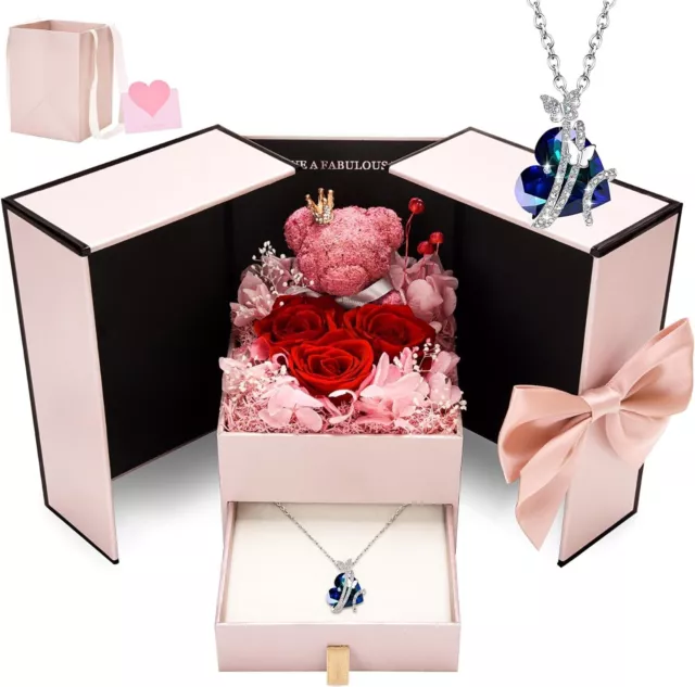 🔥 Ewige Rose Geschenke 🔥 für Frauen Rose Herz Halskette Weihnachtsgeschenk 🔥