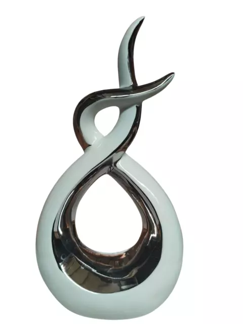 Silver Swirl Sculpture Elegant Ornaments For Living Room Home Decor