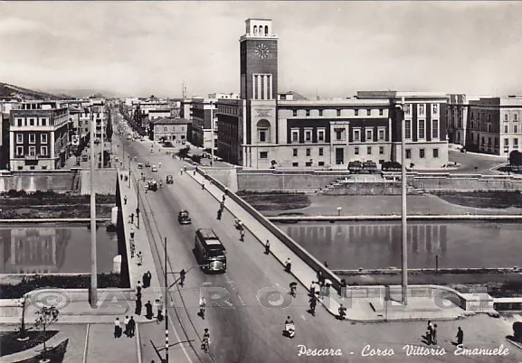 PESCARA CITTÀ 27 Cartolina FOTOGRAFICA viaggiata 1956