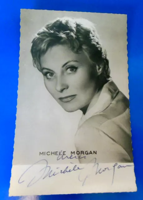 Autographe De Michele Morgan Sur Carte Postale 9 X 14 Cm