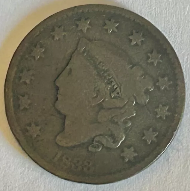 1833 Braided Hair Large Cent 1c