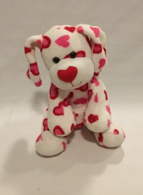 Build A Bear Valentines Day Hearts Fur You Puppy Dog w/ Hearts Stuffed Plush