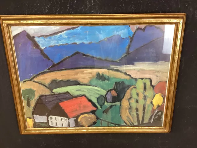Gabriele Münter 'Blick aufs Gebirge' Gemälde Zichnung Malerei Landschaft