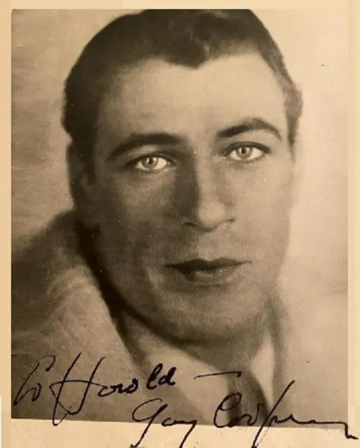Oscar Winning Actor GARY COOPER Early Signed Photo - Circa Late 1920s - WINGS
