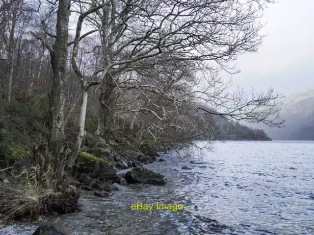 Photo 12x8 Western shore of Loch Lomond with rocks and overhanging trees I c2022