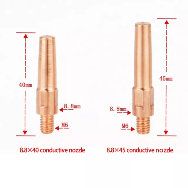 10 STCK. Hochwertige Kupfer leitfähige Düsen für Schweißer Gasschweißen (0