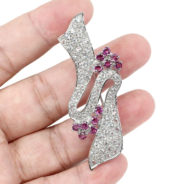 Broche Papillon En Argent 925 - Pierre Principale Péridot, Tanzanite - Bijou Femme - Neuf Sans Emballage