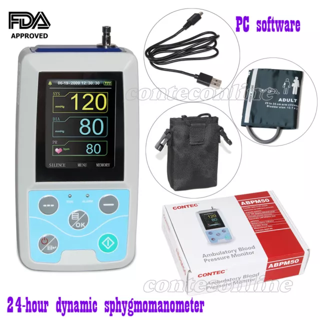 24Hrs Automatic Ambulatory Blood pressure monitor with Analysis software ABPM50