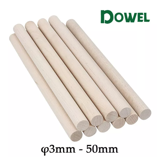 Wooden Dowel Rod Craft Sticks DIY 3,5,8,10,12,15,18 -50mm Dia Solid Wooden Dowel