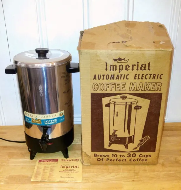 Regal Ware Automatic Percolator Urn Coffee Maker MCM 10-20 Cup Poly Perk  Flowers