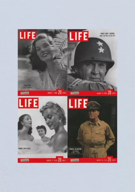 Life Magazine Lot of 4 Full Month August 1950 7, 14, 21, 28