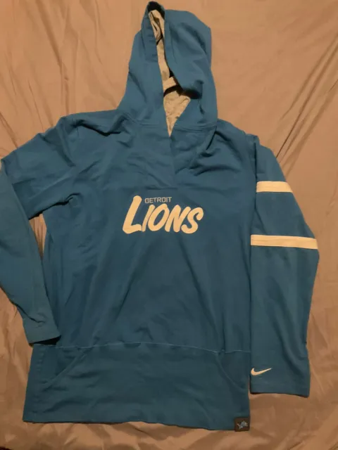 Nike Royal Blue Detroit Lions NFL American Football Hoodie Sweatshirt  XL